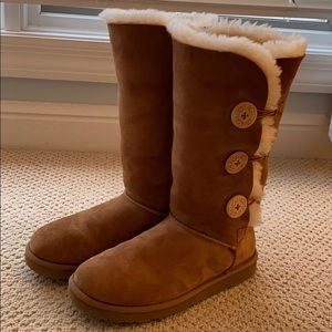 UGG Bailey Suede Button Triplet Boots